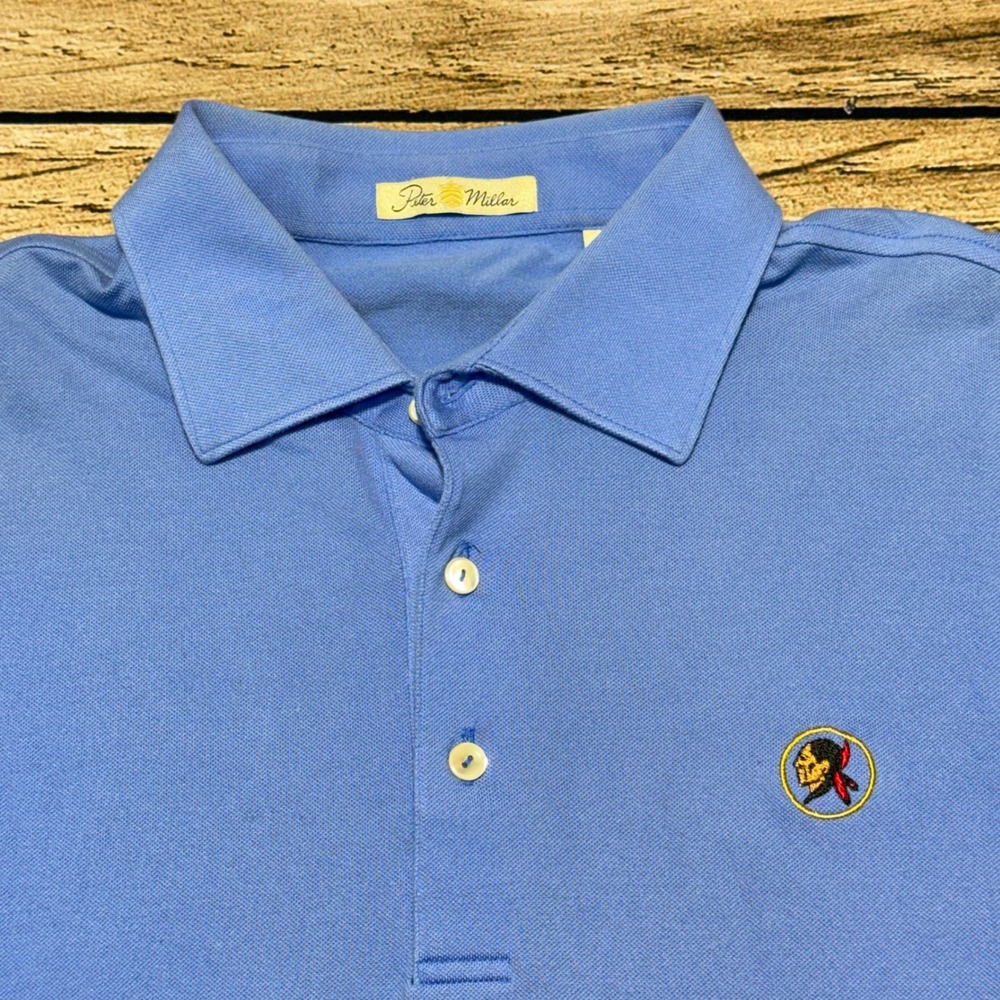 Peter Millar Polo Shirt Mens Large Blue Seminole Golf Club Juno Beach Florida